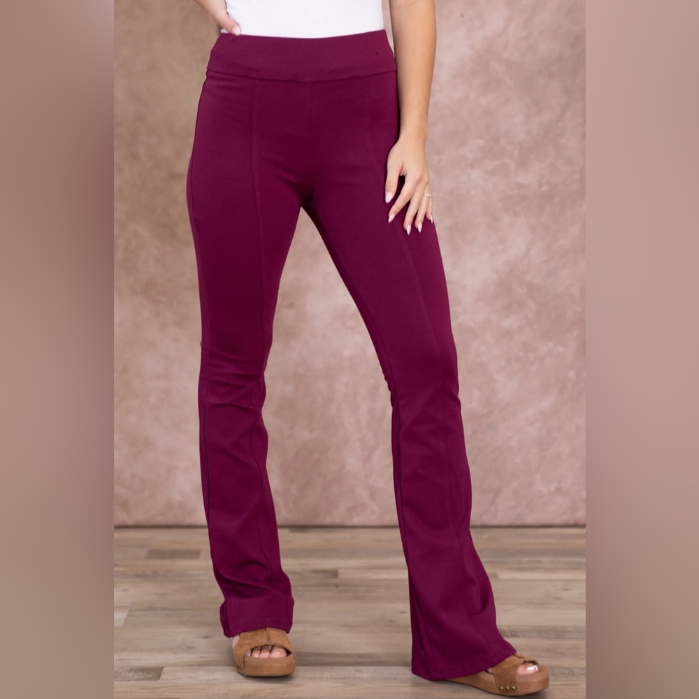 Women's Wine Flared Pants